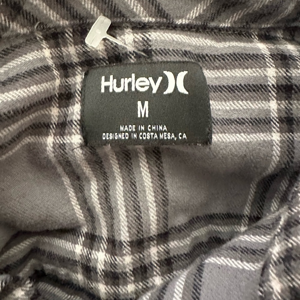 Men’s New Plaid Hurley Long Sleeve Shirt Organic Size Medium M NWT - Picture 5 of 6